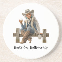 Stövlar På Bakdelar Upp Cowgirl Coaster