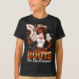 Stövlar På Mark Cowgirl Svarta Kvinnor Afrika Bla T Shirt