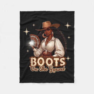 Stövlar På Mark Cowgirl Western Svart Tjej Bla Fleecefilt
