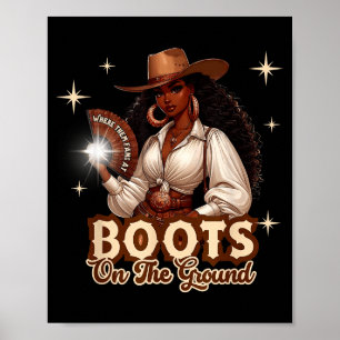 Stövlar På Mark Cowgirl Western Svart Tjej Bla Poster