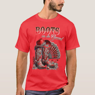 Stövlar På Mark Stövel Cowboy Western Cowgirl Linj T Shirt