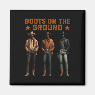 Stövlar På Mark Western Rodeo Svarta Cowboys Sq Magnet