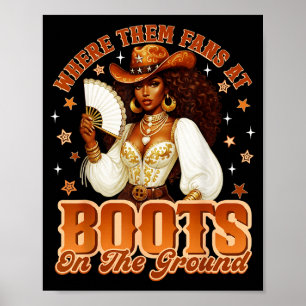 Stövlar På Marken Där Fans Är Western Cow Poster