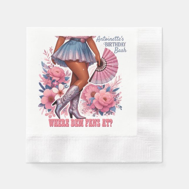 Stövlar på marken Western Glam Cowgirl Pappersservett (Framsidan)