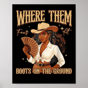Stövlar På Markstövlar Cowboy Western Cowgirl Me Poster