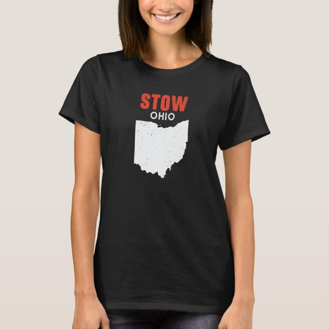 STOW Ohio USA State America Travel Ohioan   T Shirt (Framsida)