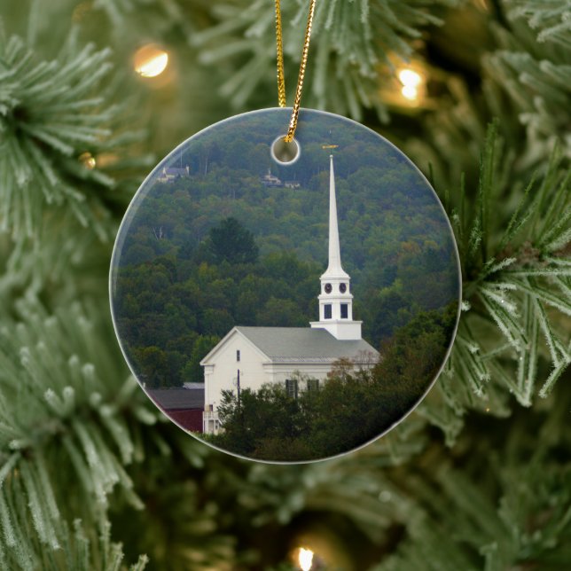 Stowe Community Church Round Ornament (Träd)