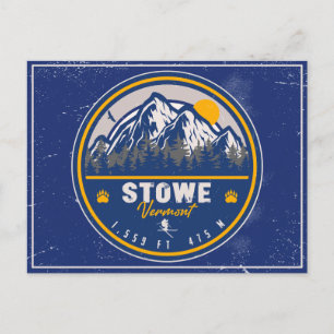 Stowe Mountain Vermont Retro Sunset Ski Souvenir Vykort