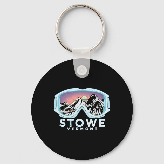 Stowe Ski Design Stowe, Vt Skidning Snö Present  Nyckelring (Framsida)