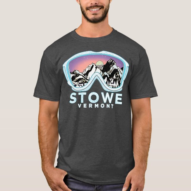 Stowe Ski Design Stowe VT Skiing Snö Gift T Shirt (Framsida)