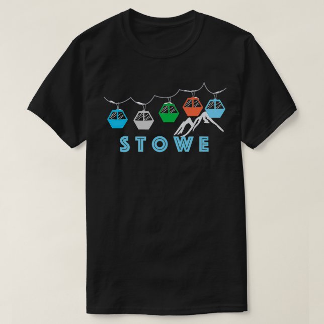 Stowe Ski Mountain Gondola - Stowe, Vermont T Shirt (Design framsida)