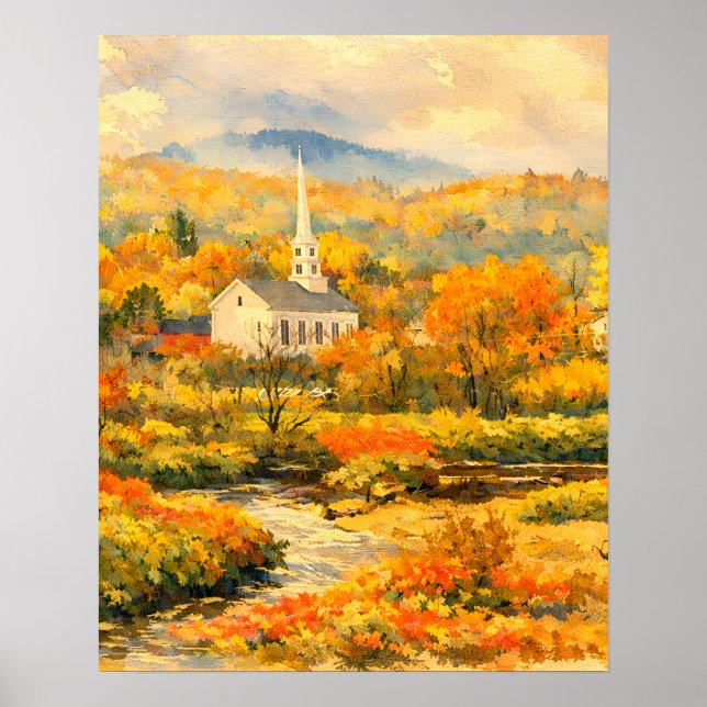Stowe Vermont Autumn  Poster (Framsidan)