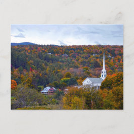 Stowe, Vermont, Community Church, hösten Vykort