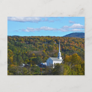 Stowe, Vermont, Community Church på hösten Vykort