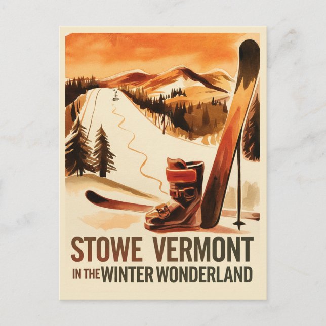 Stowe Vermont i Winter Wonderland Vykort (Framsida)