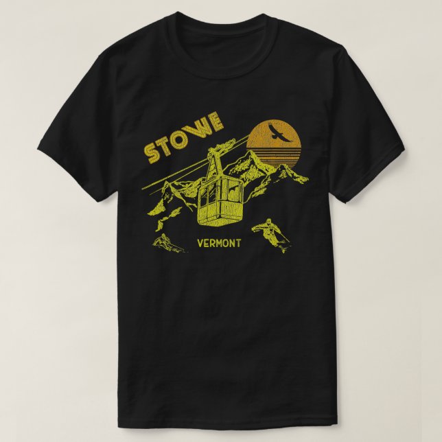 Stowe Vermont Retro Skiing T Shirt (Design framsida)