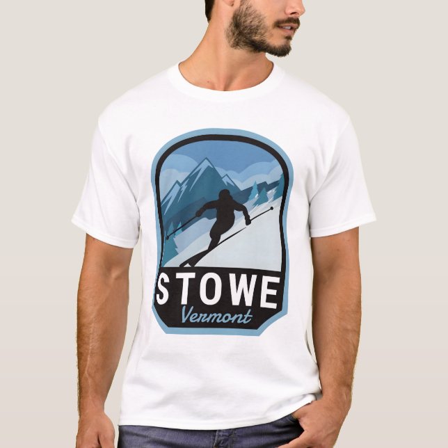 Stowe Vermont Ski Mountain T Shirt (Framsida)