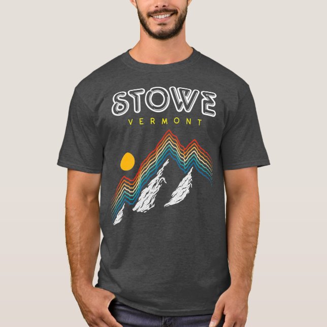 Stowe Vermont   Ski Resort 1980s Retro T Shirt (Framsida)