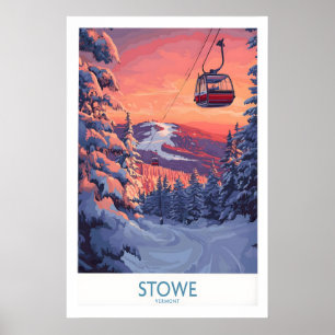 Stowe Vermont skidisplayaffisch 1 Poster