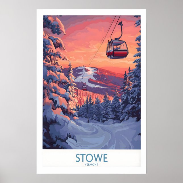 Stowe Vermont skidisplayaffisch 1 Poster (Framsidan)