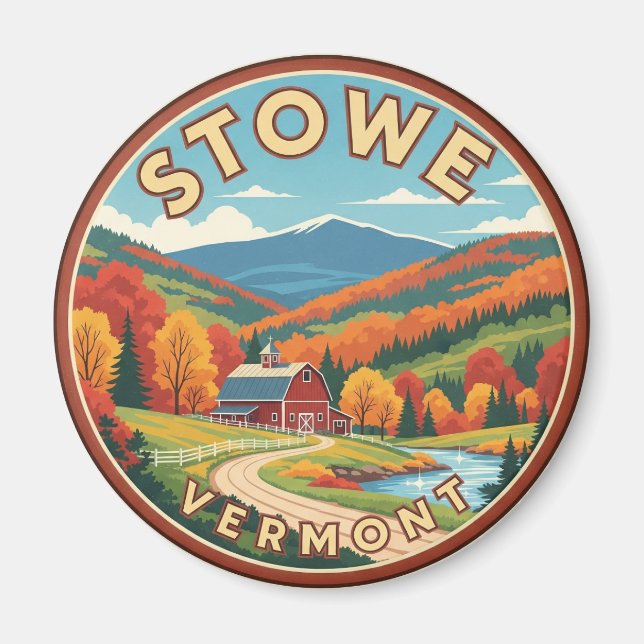 Stowe Vermont Travel Magnet (Framsidan)