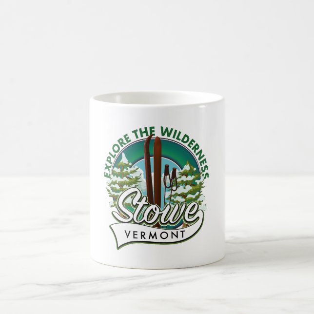 Stowe Vermont, Utforska naturen skidaffisch. Kaffemugg (Center)