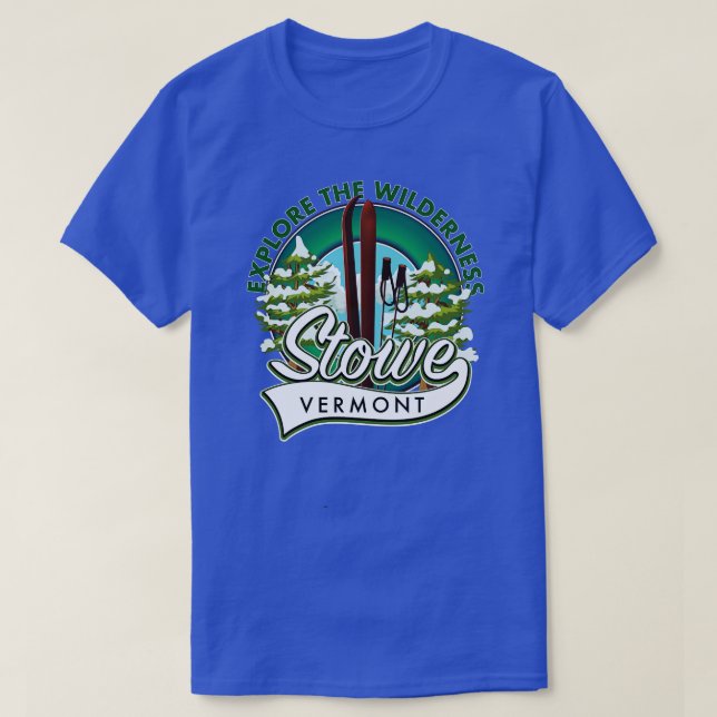 Stowe Vermont utforskar Wilderness ski T Shirt (Design framsida)
