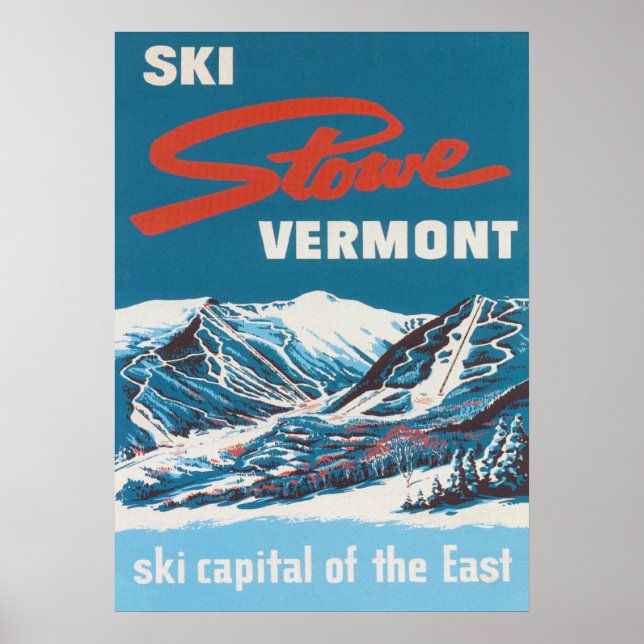 Stowe Vermont Vintage Ski Poster (Framsidan)