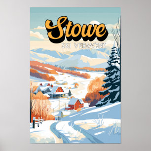 Stowe Vermont Vinter Vintage Poster