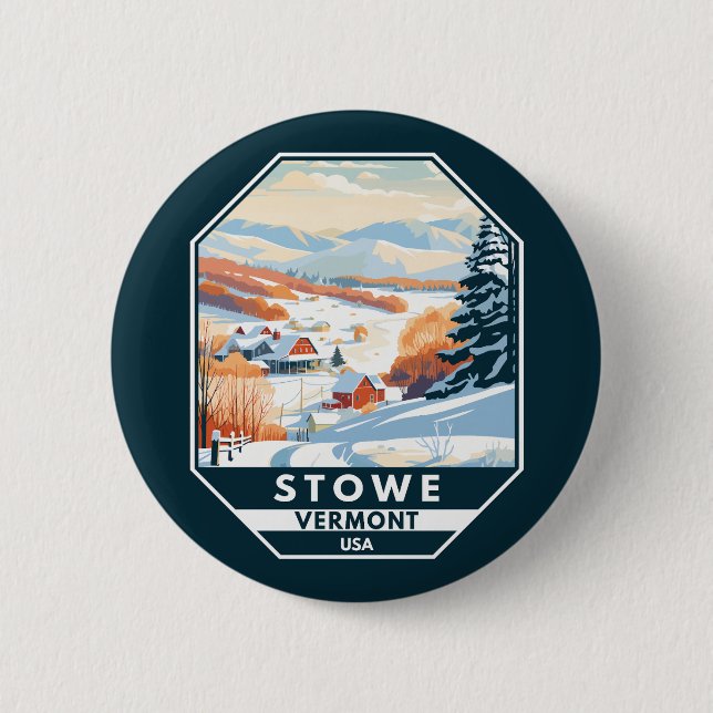 Stowe Vermont Winter Vintage Knapp (Framsida)