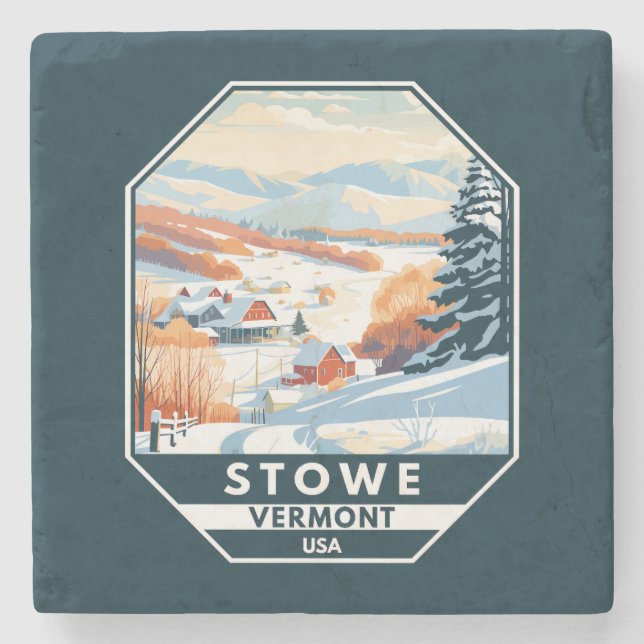 Stowe Vermont Winter Vintage Stenunderlägg (Framsidan)