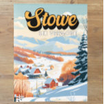 Stowe Vermont Winter Vintage Vykort<br><div class="desc">Konstruktion för Stowe Vinter-konst som visar vintern.</div>
