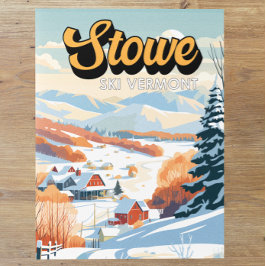 Stowe Vermont Winter Vintage Vykort