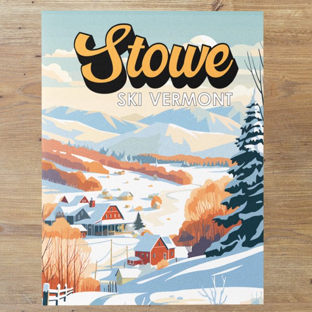 Stowe Vermont Winter Vintage Vykort (Skapare uppladdad)
