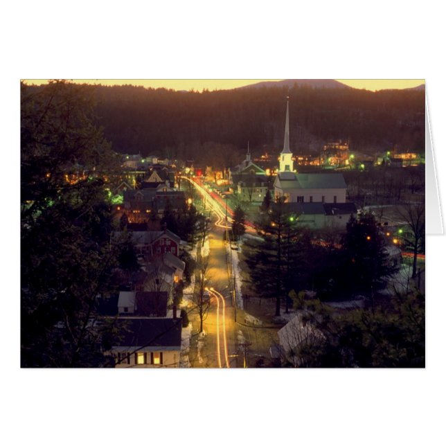 Stowe Village vid Dusk Hälsningskort (Framsidan Horizontal)