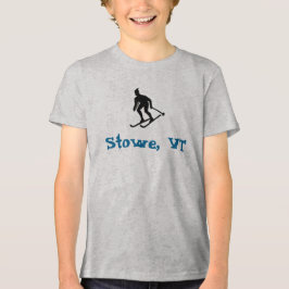 Stowe, VT (Öster kusten Skiing) Ski Town Kids T Shirt