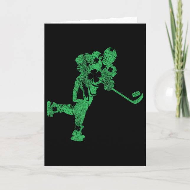 Stpatricks Day Hockey Irländska Pojkar Saint Paddy Kort (Framsida)