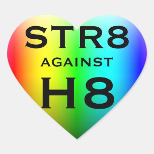 STR8 MOT H8 HJÄRTFORMAT KLISTERMÄRKE
