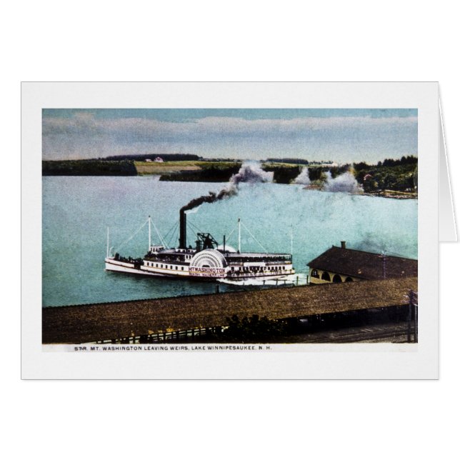 Str. Mt. Washington, sjö Winnipesaukee, N.H. Hälsningskort (Framsidan Horizontal)
