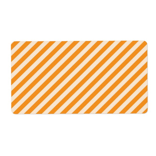 [STR-OR-1] Orange och vit candy cane stripe Fraktsedel (Framsidan)