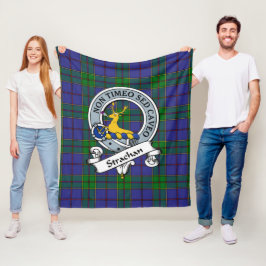 Strachan Clan Emblem Tartan Plaid Fleecefilt