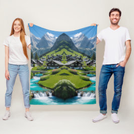 Sträck dig själv i Alpine Peace Mysigt upp med byn Fleecefilt