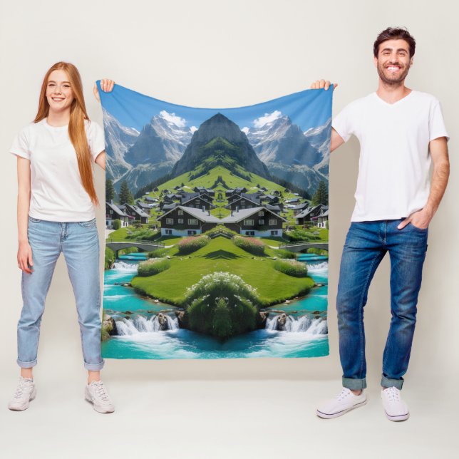 Sträck dig själv i Alpine Peace Mysigt upp med byn Fleecefilt (På plats)