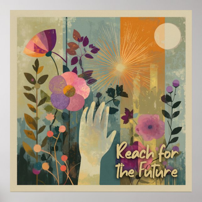 Sträck för framtiden - Solarpunk Art-utskrift Poster (Framsidan)
