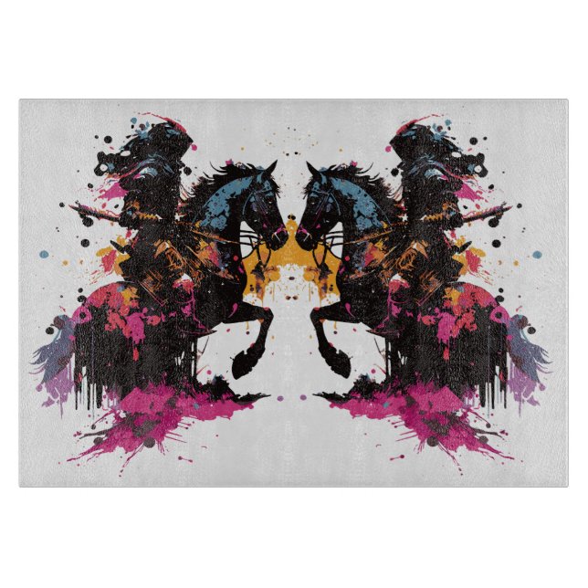 Sträckande häst i vattenfärg (Framsidan)