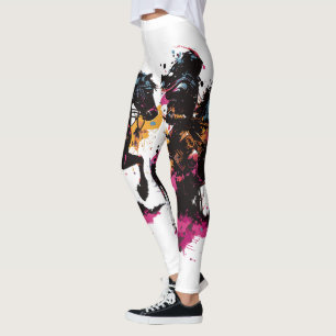Sträckande häst i vattenfärg leggings