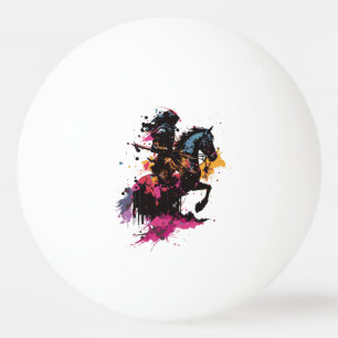 Sträckande häst i vattenfärg pingisboll