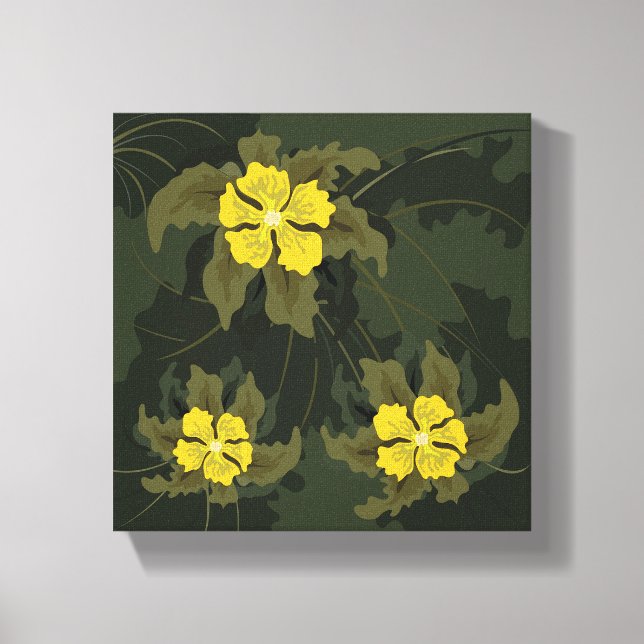 Sträckat Kanvastryck - blomma (Framsida)