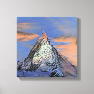 Sträckat Kanvastryck - Matterhorn vid solnedgång