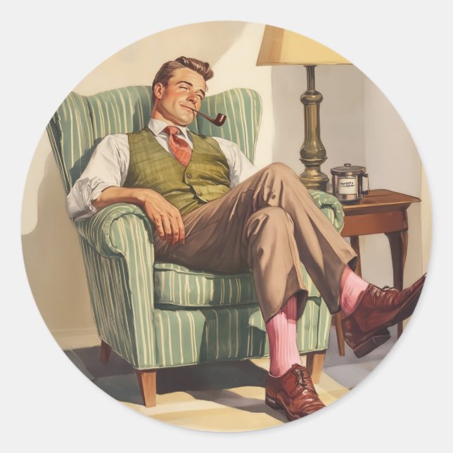 Sträckat Kanvastryck Runt Klistermärke (Framsida)